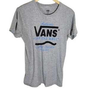 Vans Graphic T-Shirt Medium Gray Off The Wall Custom Classics Short‎ Sleeve Tee